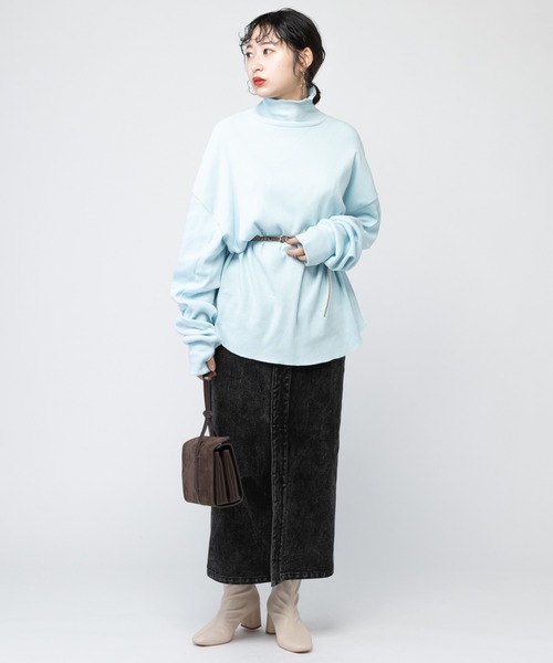 mystic（ミスティック）の「リブBIGタートルプルオーバー（Tシャツ/カットソー・レディース・オフホワイト/ベージュ/サックスブルー/イエロー・FREE）」の6枚目の写真