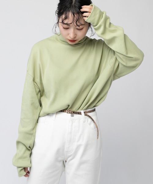 mystic（ミスティック）の「リブBIGタートルプルオーバー（Tシャツ/カットソー・レディース・オフホワイト/ベージュ/サックスブルー/イエロー・FREE）」の8枚目の写真