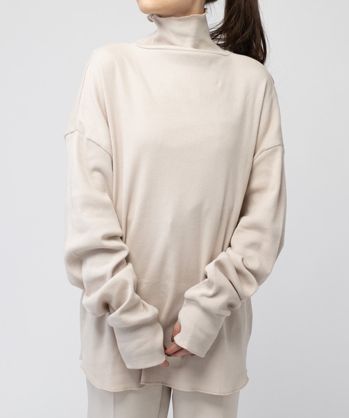 mystic（ミスティック）の「リブBIGタートルプルオーバー（Tシャツ/カットソー・レディース・オフホワイト/ベージュ/サックスブルー/イエロー・FREE）」の9枚目の写真