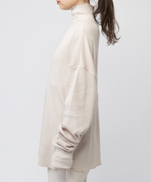 mystic（ミスティック）の「リブBIGタートルプルオーバー（Tシャツ/カットソー・レディース・オフホワイト/ベージュ/サックスブルー/イエロー・FREE）」の10枚目の写真