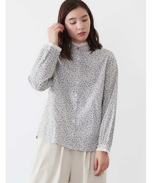 POU DOU DOU（プードゥドゥ）の「レース使いスタンドカラーシャツ（シャツ/ブラウス・レディース・パープル/ブラウン/オフホワイト・3）」の13枚目の写真