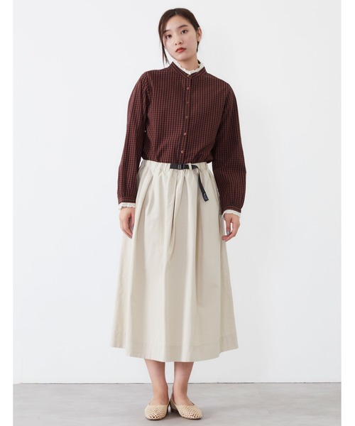 POU DOU DOU（プードゥドゥ）の「レース使いスタンドカラーシャツ（シャツ/ブラウス・レディース・パープル/ブラウン/オフホワイト・3）」の4枚目の写真