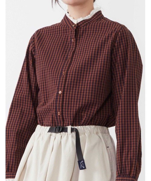 POU DOU DOU（プードゥドゥ）の「レース使いスタンドカラーシャツ（シャツ/ブラウス・レディース・パープル/ブラウン/オフホワイト・3）」の22枚目の写真