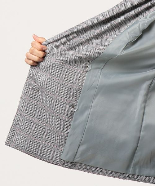 archives(アルシーヴ)の「【SETUPにも】チェックダブルジャケット(テーラードジャケット・レディース・ブラウン/グレー/モカ・MEDIUM)」の6枚目の写真