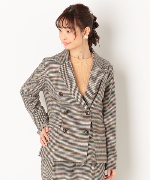 archives(アルシーヴ)の「【SETUPにも】チェックダブルジャケット(テーラードジャケット・レディース・ブラウン/グレー/モカ・MEDIUM)」の16枚目の写真