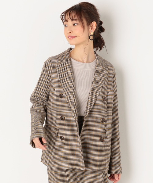 archives(アルシーヴ)の「【SETUPにも】チェックダブルジャケット(テーラードジャケット・レディース・ブラウン/グレー/モカ・MEDIUM)」の14枚目の写真