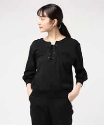 AVIREX | ハーフスリーブ レースアップ 2ウェイティーシャツ/ 1/2 SLEEVE LACE UP 2WAY T-SHIRT(Tシャツ/カットソー)