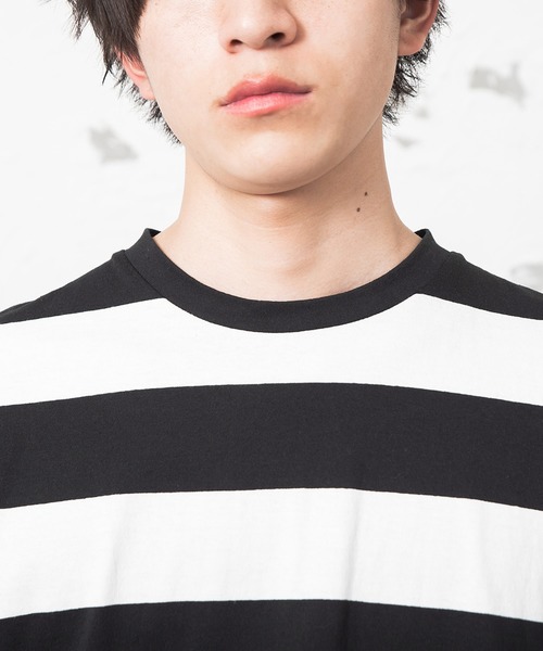 MinoriTY(マイノリティ)の「【2020秋冬】ボーダービッグシルエットロングTシャツ 長袖 ロンT/カットソー トップス(Tシャツ/カットソー・メンズ・ベージュ/ブラック/ネイビー・L/M)」の16枚目の写真