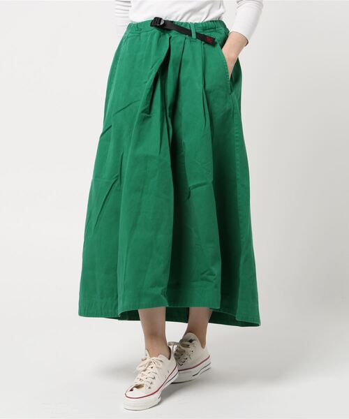 GRAMICCI (グラミチ)の「GRAMICCI/グラミチ TALECUT SKIRT テイルカットスカート GLSK-20S002(スカート)」|グリーン