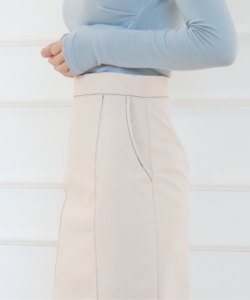 by muni:r(バイ ムニール)の「配色ステッチポイント Hラインスカート(スカート・レディース・グレー/アイボリー・SMALL/MEDIUM)」の10枚目の写真