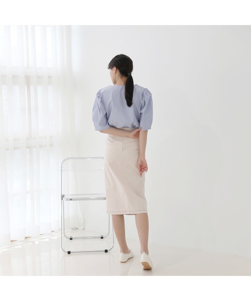 by muni:r(バイ ムニール)の「配色ステッチポイント Hラインスカート(スカート・レディース・グレー/アイボリー・SMALL/MEDIUM)」の18枚目の写真
