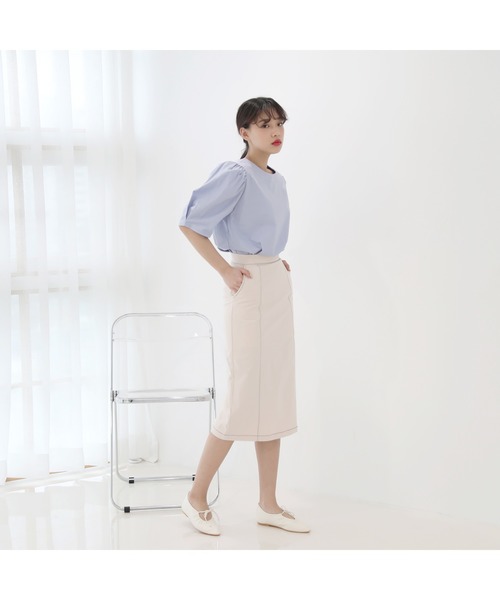 by muni:r(バイ ムニール)の「配色ステッチポイント Hラインスカート(スカート・レディース・グレー/アイボリー・SMALL/MEDIUM)」の19枚目の写真