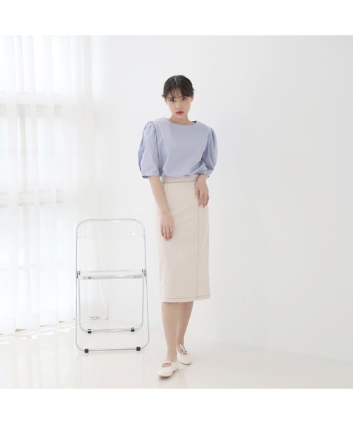 by muni:r(バイ ムニール)の「配色ステッチポイント Hラインスカート(スカート・レディース・グレー/アイボリー・SMALL/MEDIUM)」の20枚目の写真