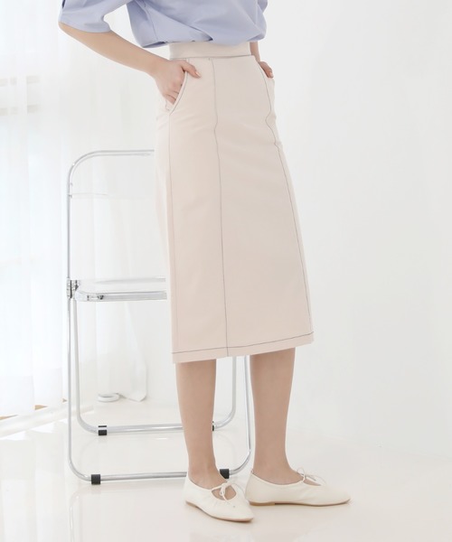 by muni:r(バイ ムニール)の「配色ステッチポイント Hラインスカート(スカート・レディース・グレー/アイボリー・SMALL/MEDIUM)」の21枚目の写真
