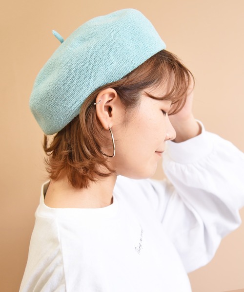 オンライン限定 サマーニットベレー帽