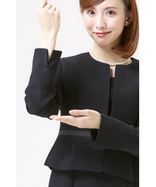 MONOIR（モノワール）の「濃染加工ハイウエストアンサンブル（ジャケットワンピース）（アンサンブル・レディース・ブラック・11号/17号/7号/15号/9号/13号）」の7枚目の写真