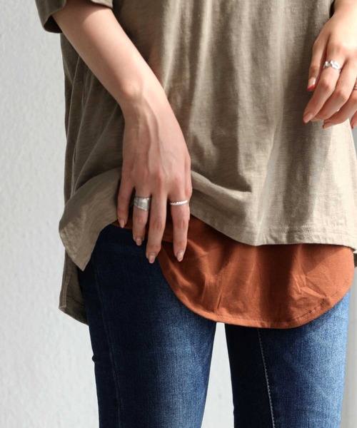 antiqua（アンティカ）の「レイヤードロングキャミソール（キャミソール・レディース・ブラック/オフホワイト/モカ/チョコ/ブラウン系その他/ブラウン系その他2・M/L）」の8枚目の写真