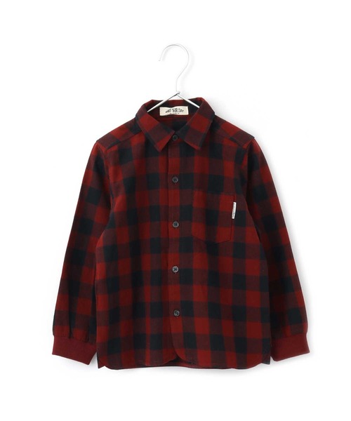 MAKE YOUR DAY(メイクユアデイ)の「先染めチェックシャツ■80~140cm(シャツ/ブラウス・キッズ・ブラック/レッド/キャメル・90/100/110/120/80/130/140)」の3枚目の写真