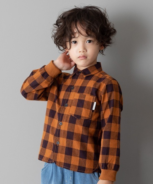 MAKE YOUR DAY(メイクユアデイ)の「先染めチェックシャツ■80~140cm(シャツ/ブラウス・キッズ・ブラック/レッド/キャメル・90/100/110/120/80/130/140)」の19枚目の写真