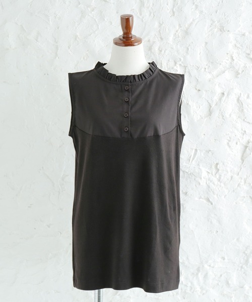 n'OrLABEL(ノアールレーベル)の「『フリル襟インナータンクトップ』(タンクトップ・レディース・オフホワイト/ブラック・1/2)」の3枚目の写真