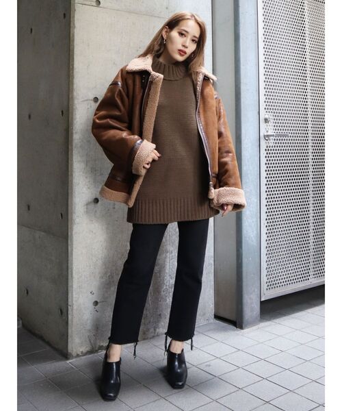 EMODA(エモダ)の「モールハイネックボックスワンピース(ワンピース・レディース・ホワイト/ブラック/ブルー/カーキ・FREE)」の10枚目の写真