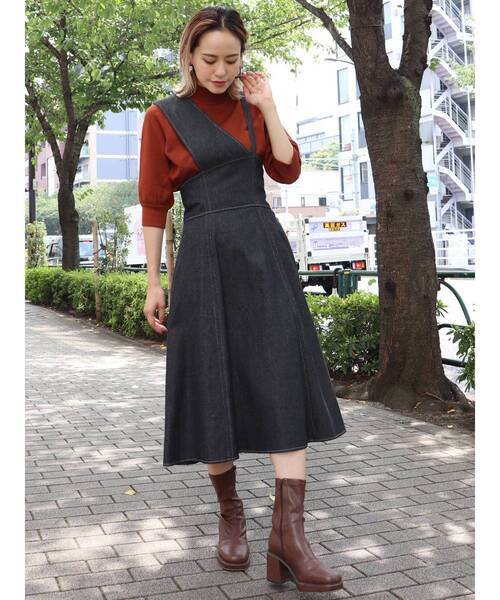 MURUA(ムルーア)の「チャンキーストレッチブーツ(ブーツ・レディース・ブラック/ブラウン/アイボリー・35/36/37)」の18枚目の写真