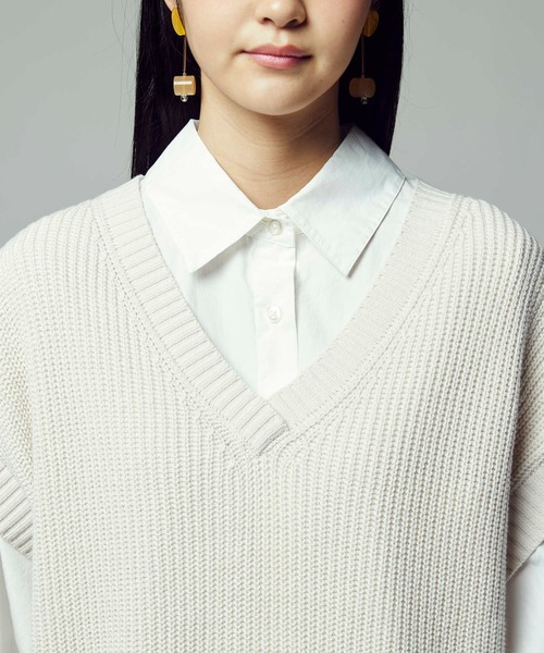 HONEYSUCKLE ROSE（ハニーサックルローズ）の「【HONEYSUCKLE ROSE】レースアップベスト（ベスト・レディース・オフホワイト/ブルー・M/L）」の7枚目の写真