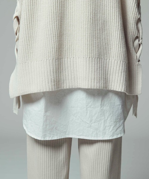 HONEYSUCKLE ROSE（ハニーサックルローズ）の「【HONEYSUCKLE ROSE】レースアップベスト（ベスト・レディース・オフホワイト/ブルー・M/L）」の9枚目の写真