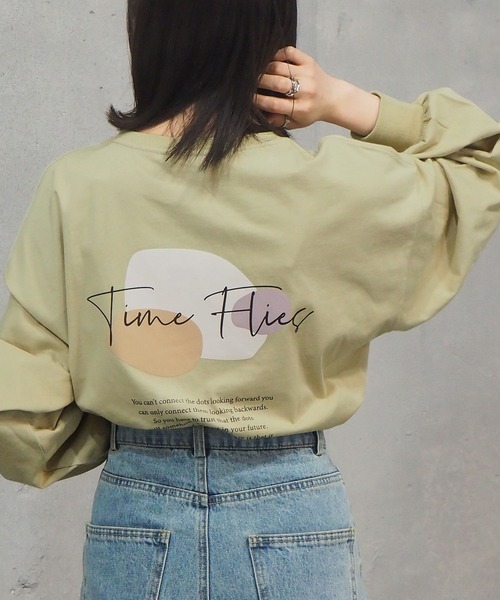 tiptop（ティップトップ）の「2021SS アソート線画プリントロンT（Tシャツ/カットソー・レディース・ブラック/オフホワイト/サックスブルー/グリーン/ホワイト系その他/ブラック系その他・FREE）」の6枚目の写真