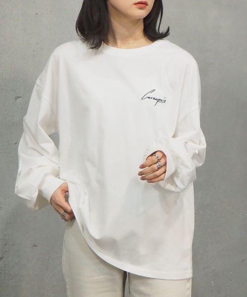 tiptop（ティップトップ）の「2021SS アソート線画プリントロンT（Tシャツ/カットソー・レディース・ブラック/オフホワイト/サックスブルー/グリーン/ホワイト系その他/ブラック系その他・FREE）」の7枚目の写真