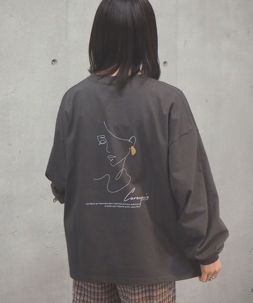 tiptop（ティップトップ）の「2021SS アソート線画プリントロンT（Tシャツ/カットソー・レディース・ブラック/オフホワイト/サックスブルー/グリーン/ホワイト系その他/ブラック系その他・FREE）」の21枚目の写真