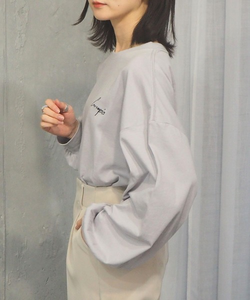 tiptop（ティップトップ）の「2021SS アソート線画プリントロンT（Tシャツ/カットソー・レディース・ブラック/オフホワイト/サックスブルー/グリーン/ホワイト系その他/ブラック系その他・FREE）」の9枚目の写真