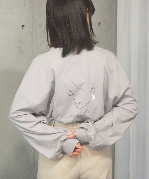 tiptop（ティップトップ）の「2021SS アソート線画プリントロンT（Tシャツ/カットソー・レディース・ブラック/オフホワイト/サックスブルー/グリーン/ホワイト系その他/ブラック系その他・FREE）」の12枚目の写真