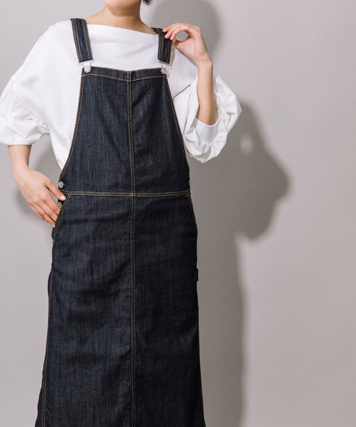 Munich（ミューニック）の「7.5oz ドライタッチワンウォッシュデニム　ジャンパーマキシスカート（ジャンパースカート・レディース・インディゴブルー・S/M）」の9枚目の写真