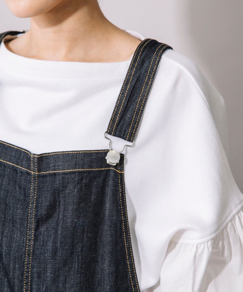 Munich（ミューニック）の「7.5oz ドライタッチワンウォッシュデニム　ジャンパーマキシスカート（ジャンパースカート・レディース・インディゴブルー・S/M）」の10枚目の写真