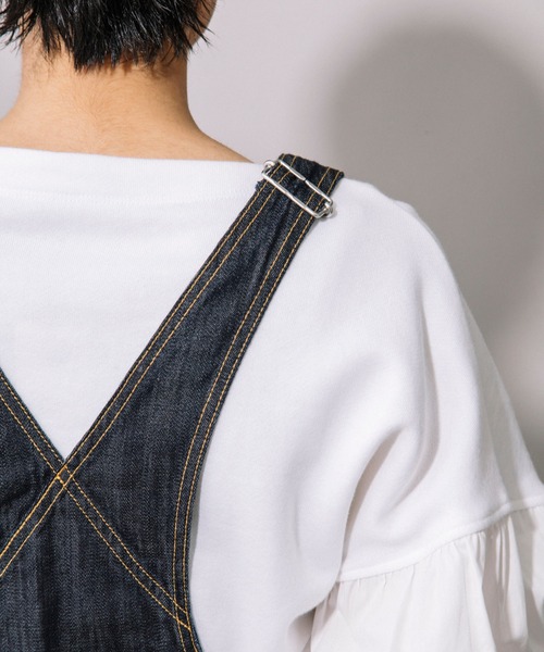 Munich（ミューニック）の「7.5oz ドライタッチワンウォッシュデニム　ジャンパーマキシスカート（ジャンパースカート・レディース・インディゴブルー・S/M）」の11枚目の写真