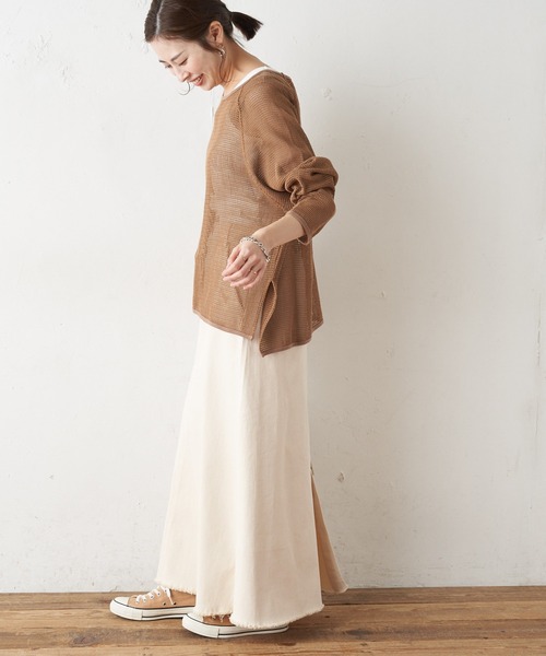 CIAOPANIC TYPY(チャオパニックティピー)の「コットンメッシュラグランTEE(Tシャツ/カットソー・レディース・チャコールグレー/ブラウン/アイボリー/バイオレット・ONE SIZE)」の14枚目の写真