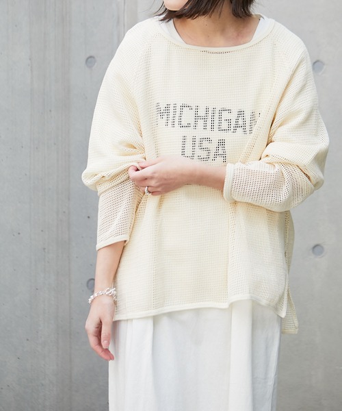 CIAOPANIC TYPY(チャオパニックティピー)の「コットンメッシュラグランTEE(Tシャツ/カットソー・レディース・チャコールグレー/ブラウン/アイボリー/バイオレット・ONE SIZE)」の20枚目の写真