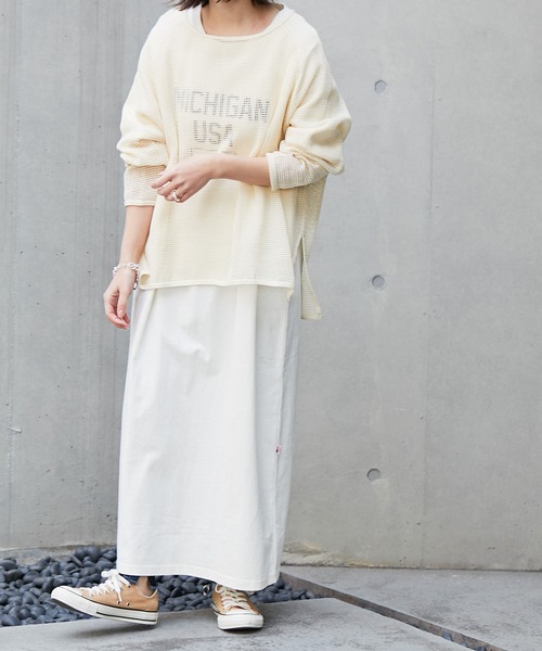 CIAOPANIC TYPY(チャオパニックティピー)の「コットンメッシュラグランTEE(Tシャツ/カットソー・レディース・チャコールグレー/ブラウン/アイボリー/バイオレット・ONE SIZE)」の16枚目の写真