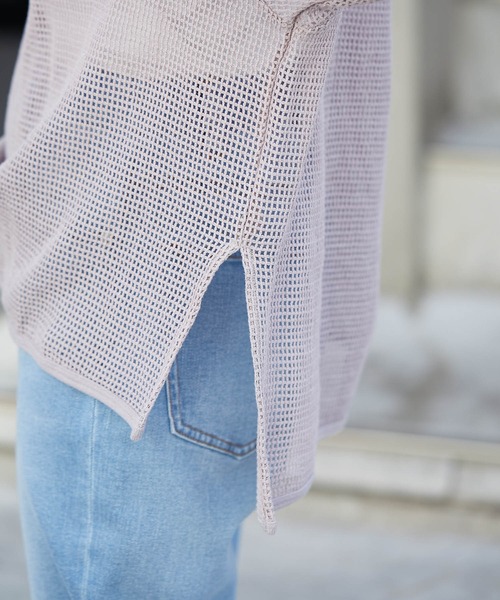 CIAOPANIC TYPY(チャオパニックティピー)の「コットンメッシュラグランTEE(Tシャツ/カットソー・レディース・チャコールグレー/ブラウン/アイボリー/バイオレット・ONE SIZE)」の19枚目の写真