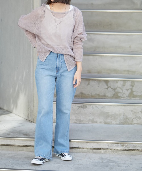 CIAOPANIC TYPY(チャオパニックティピー)の「コットンメッシュラグランTEE(Tシャツ/カットソー・レディース・チャコールグレー/ブラウン/アイボリー/バイオレット・ONE SIZE)」の15枚目の写真