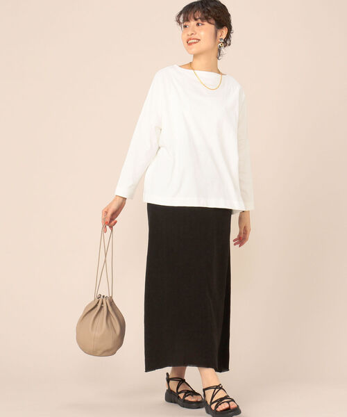 Traditional Weatherwear（トラディショナルウェザーウェア）の「【TRADITIONAL WEATHERWEAR/トラディショナル ウェザーウェア】BMB SHIRT LONG（Tシャツ/カットソー・レディース・オフホワイト・S）」の3枚目の写真