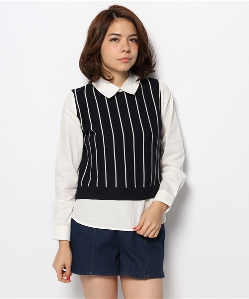 Chico（チコ）の「ベスト重ねSH（ニット/セーター・レディース・グリーン/グレー/ホワイト/ブルー・FREE）」の15枚目の写真