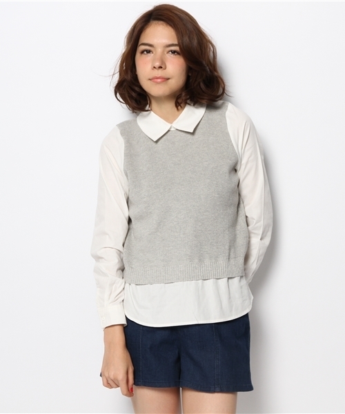 Chico（チコ）の「ベスト重ねSH（ニット/セーター・レディース・グリーン/グレー/ホワイト/ブルー・FREE）」の16枚目の写真