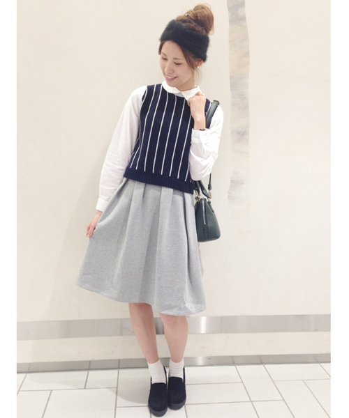 Chico（チコ）の「ベスト重ねSH（ニット/セーター・レディース・グリーン/グレー/ホワイト/ブルー・FREE）」の6枚目の写真