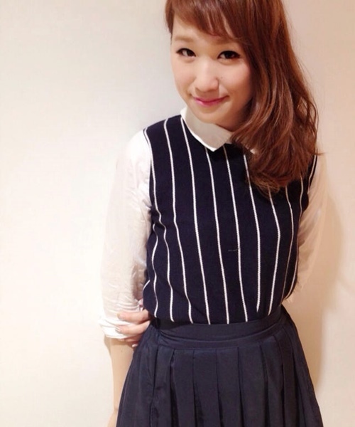 Chico（チコ）の「ベスト重ねSH（ニット/セーター・レディース・グリーン/グレー/ホワイト/ブルー・FREE）」の8枚目の写真