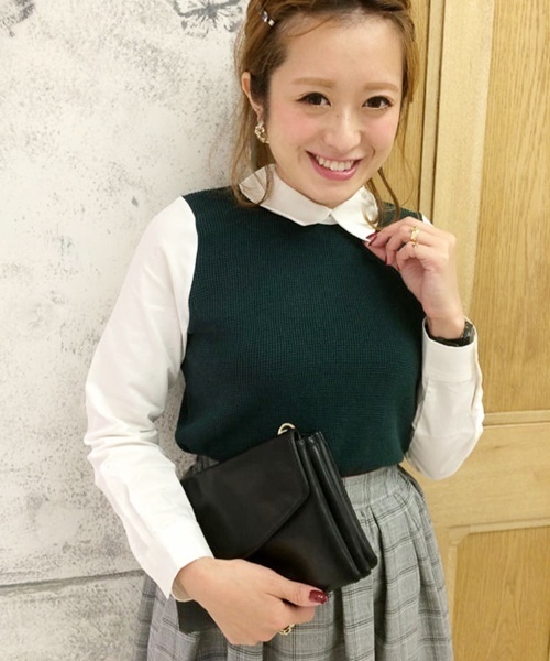 Chico（チコ）の「ベスト重ねSH（ニット/セーター・レディース・グリーン/グレー/ホワイト/ブルー・FREE）」の9枚目の写真