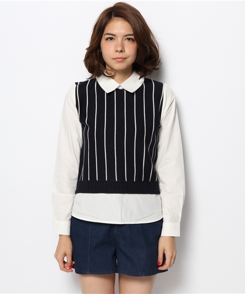 Chico（チコ）の「ベスト重ねSH（ニット/セーター・レディース・グリーン/グレー/ホワイト/ブルー・FREE）」の17枚目の写真