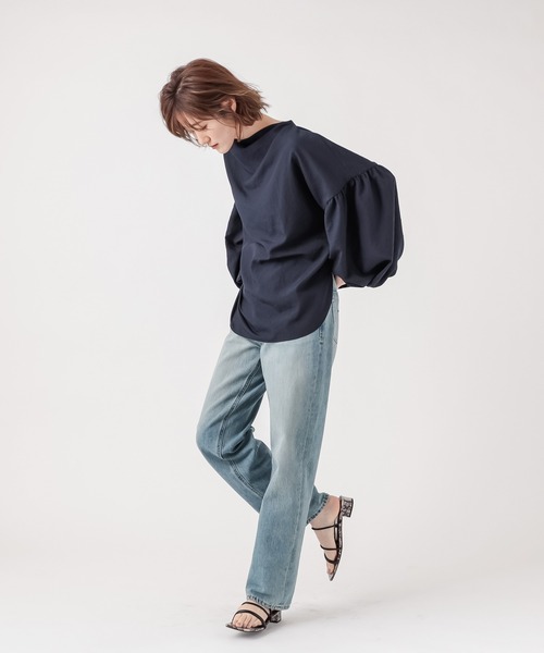 RIVE DROITE（リヴドロワ）の「ドレープネックボリュームブラウス（シャツ/ブラウス・レディース・ネイビー/オフホワイト・FREE）」の16枚目の写真