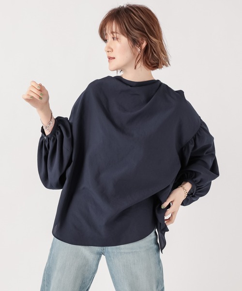 RIVE DROITE（リヴドロワ）の「ドレープネックボリュームブラウス（シャツ/ブラウス・レディース・ネイビー/オフホワイト・FREE）」の12枚目の写真